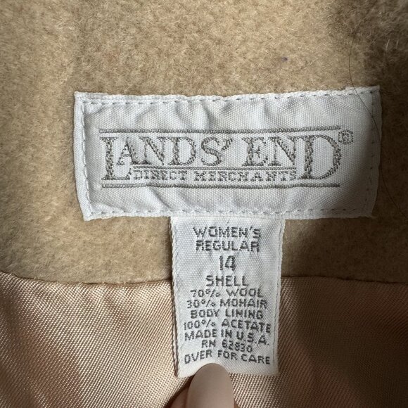 Lands End Overcoat Womens Wool Mohair Coat 14 Cottagecore Embroidered Western - Picture 4 of 8